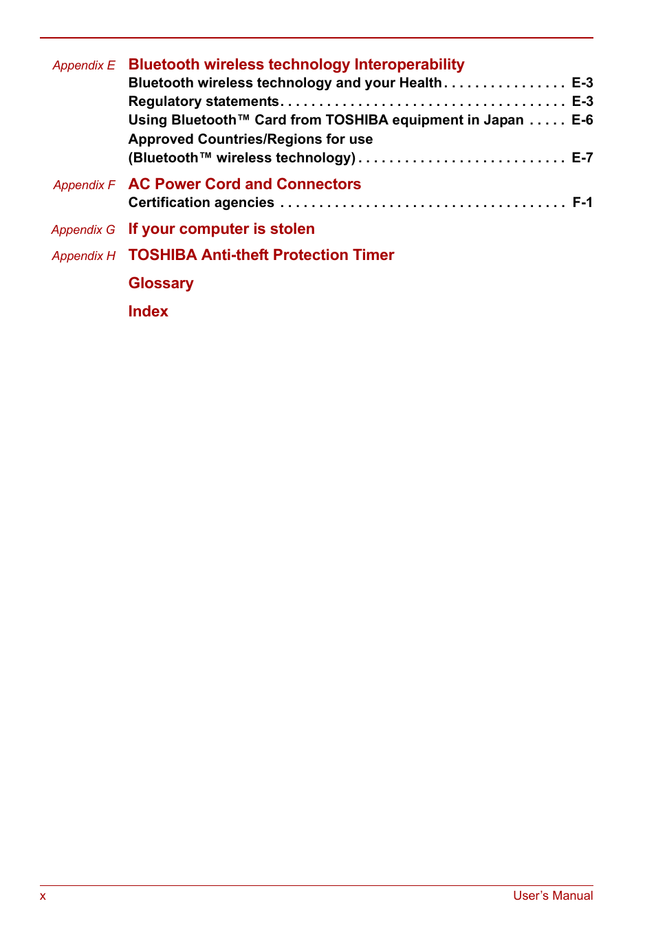 Toshiba Tecra S3 User Manual | Page 10 / 250