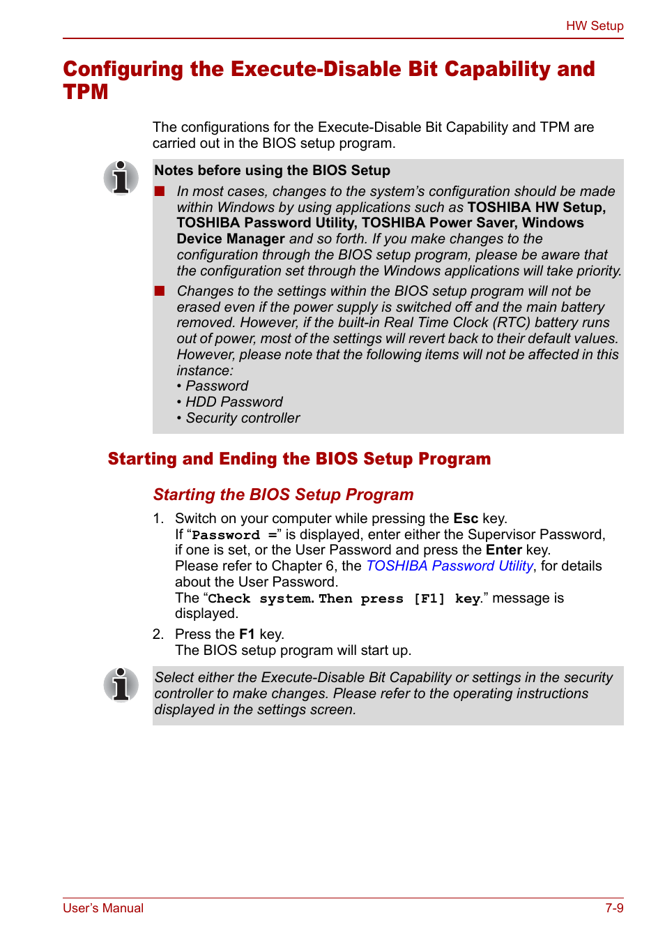 Starting and ending the bios setup program | Toshiba Tecra S3 User Manual | Page 149 / 250