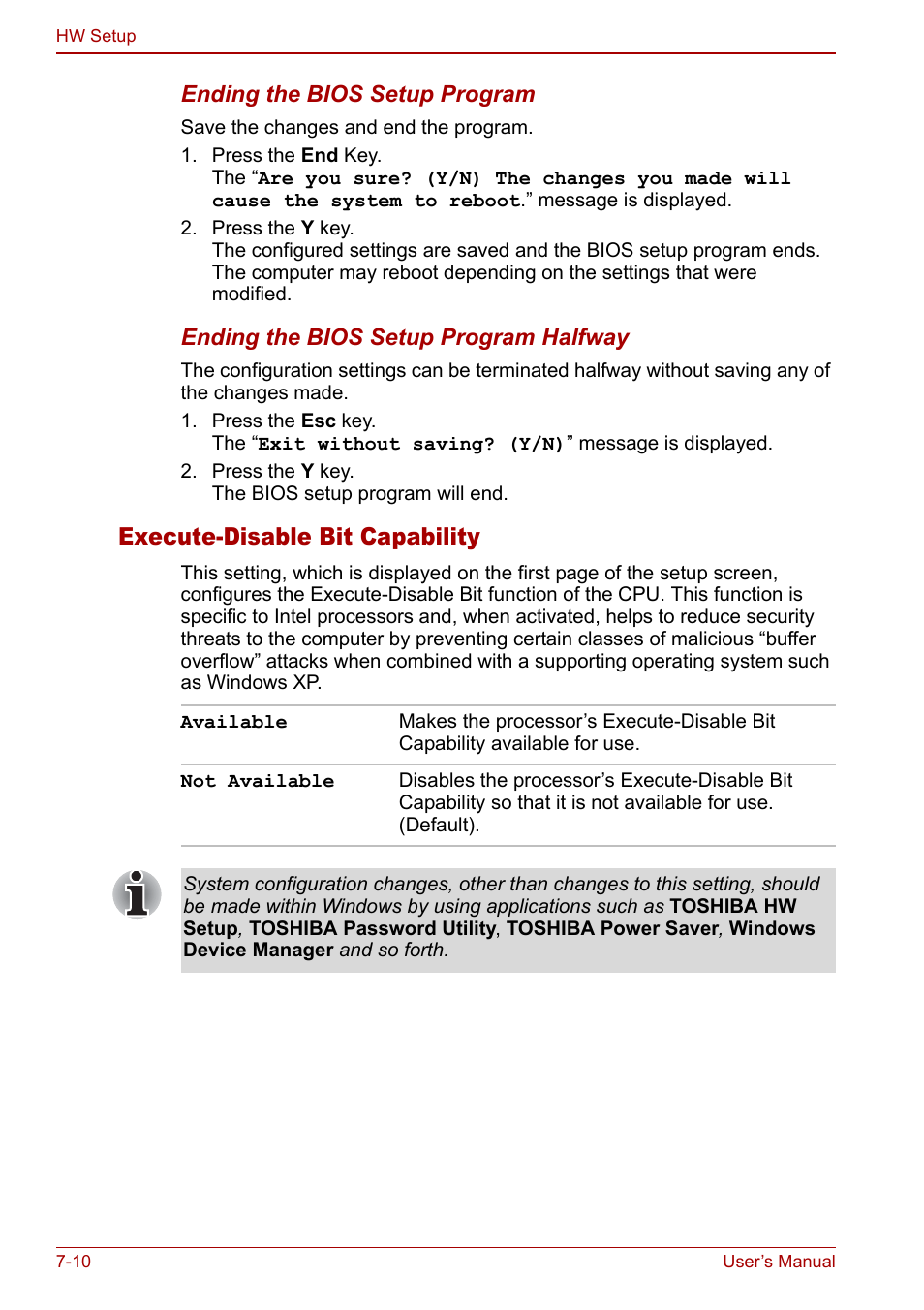 Execute-disable bit capability | Toshiba Tecra S3 User Manual | Page 150 / 250