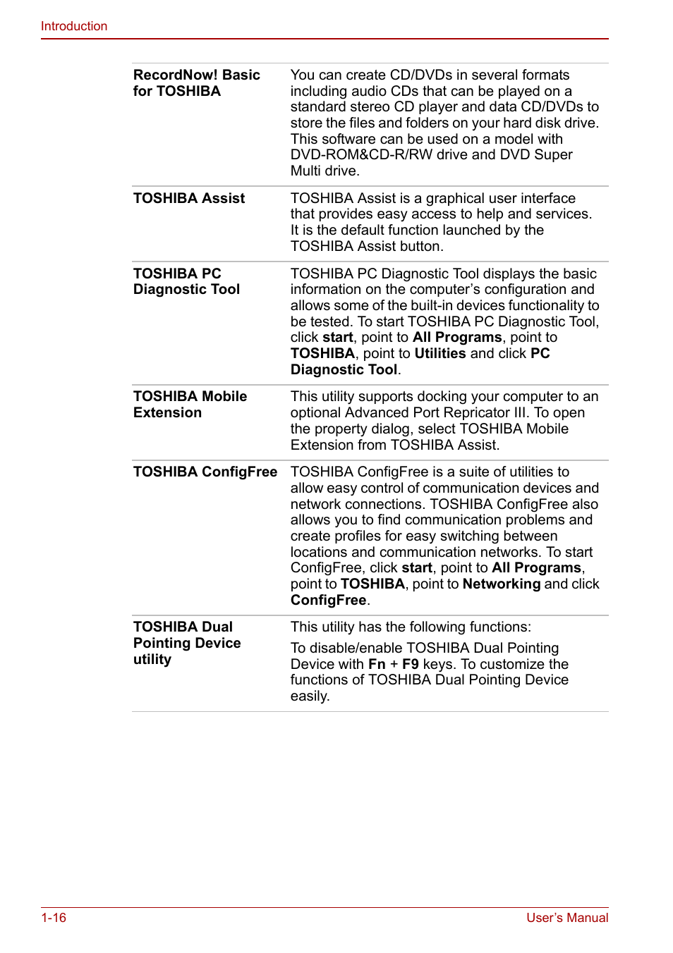 Toshiba Tecra S3 User Manual | Page 30 / 250
