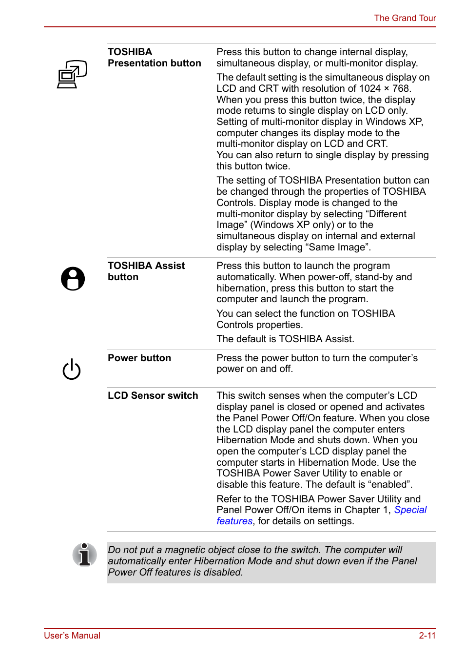 Toshiba Tecra S3 User Manual | Page 45 / 250