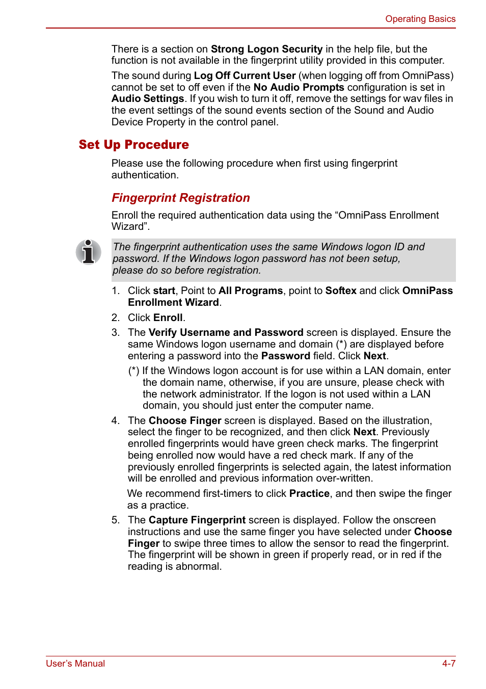 Set up procedure | Toshiba Tecra S3 User Manual | Page 75 / 250