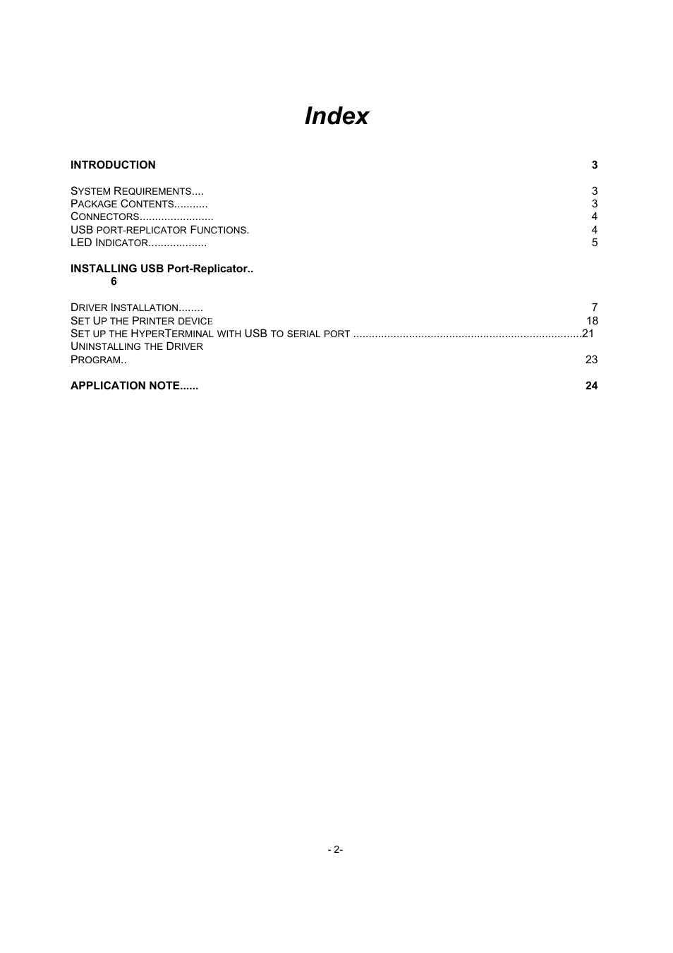 Index | Toshiba USB Port Replicator II User Manual | Page 2 / 25