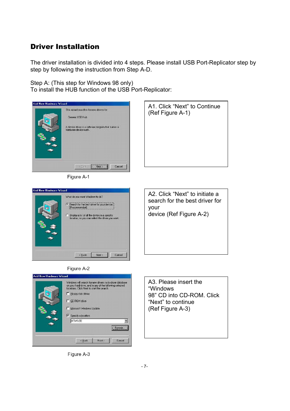 Driver installation | Toshiba USB Port Replicator II User Manual | Page 7 / 25