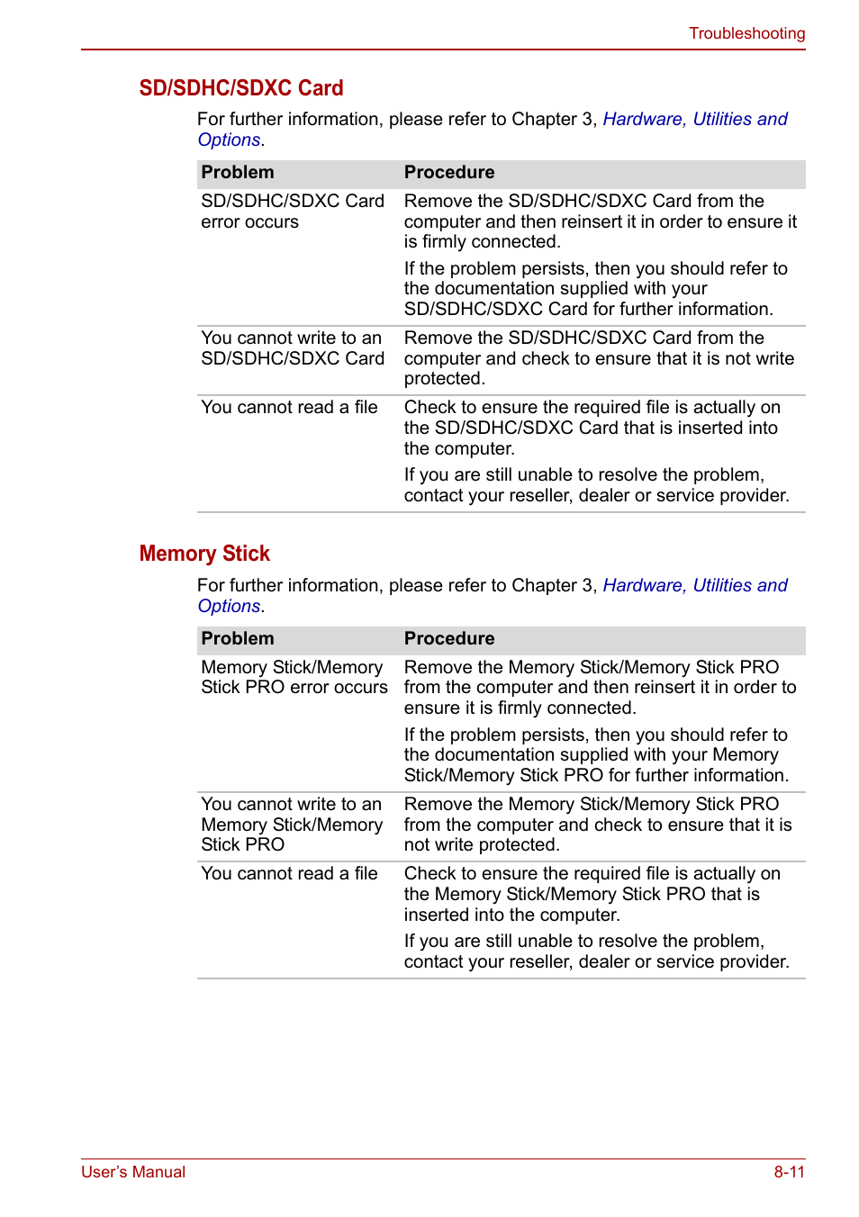 Sd/sdhc/sdxc card | Toshiba Satellite L675D User Manual | Page 152 / 199