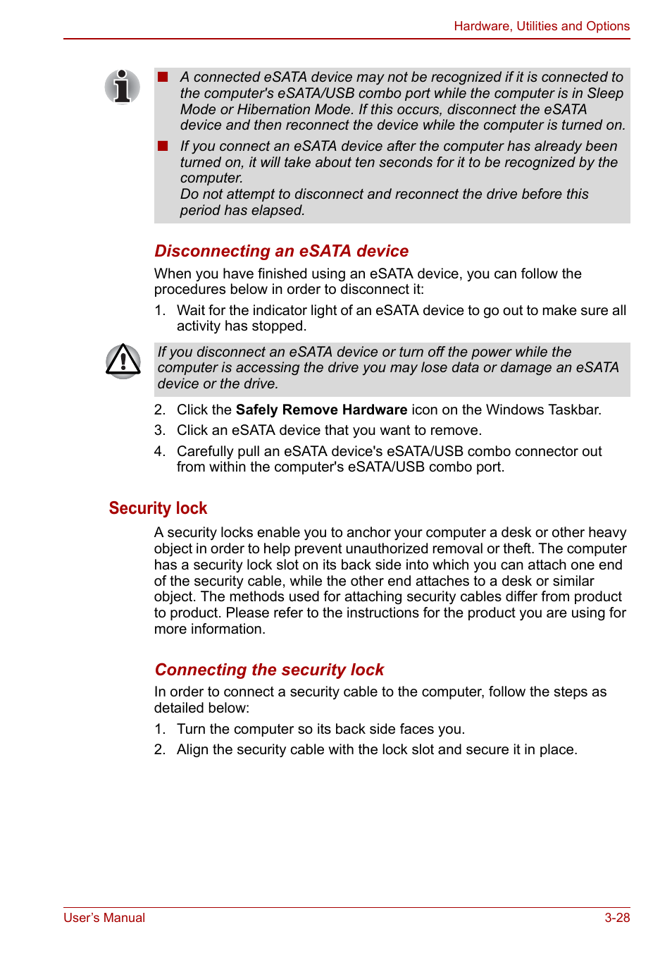 Security lock | Toshiba Satellite L675D User Manual | Page 79 / 199