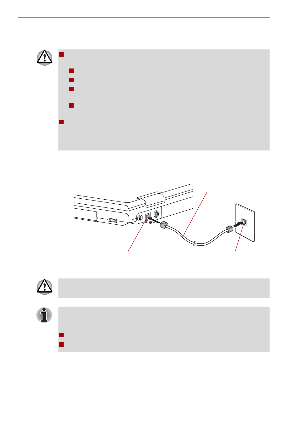 Connecting the modular cable | Toshiba Satellite Pro S200 User Manual | Page 104 / 224