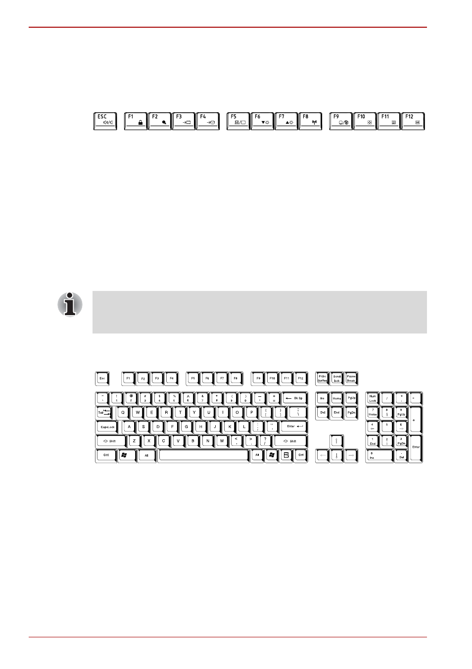 Function keys: f1 … f12, Soft keys: fn key combinations | Toshiba Satellite Pro S200 User Manual | Page 118 / 224