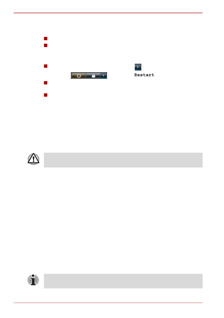 System recovery options, System recovery options -12, Restarting the computer | Toshiba Satellite Pro S200 User Manual | Page 26 / 224