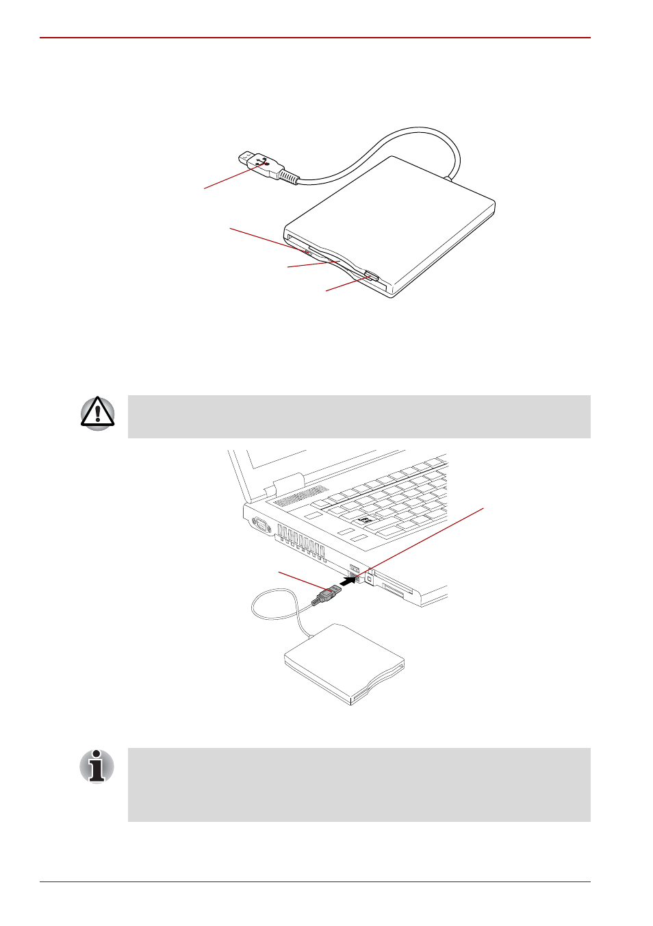 Usb fdd kit, Connecting the usb floppy diskette drive | Toshiba Satellite Pro S200 User Manual | Page 68 / 224
