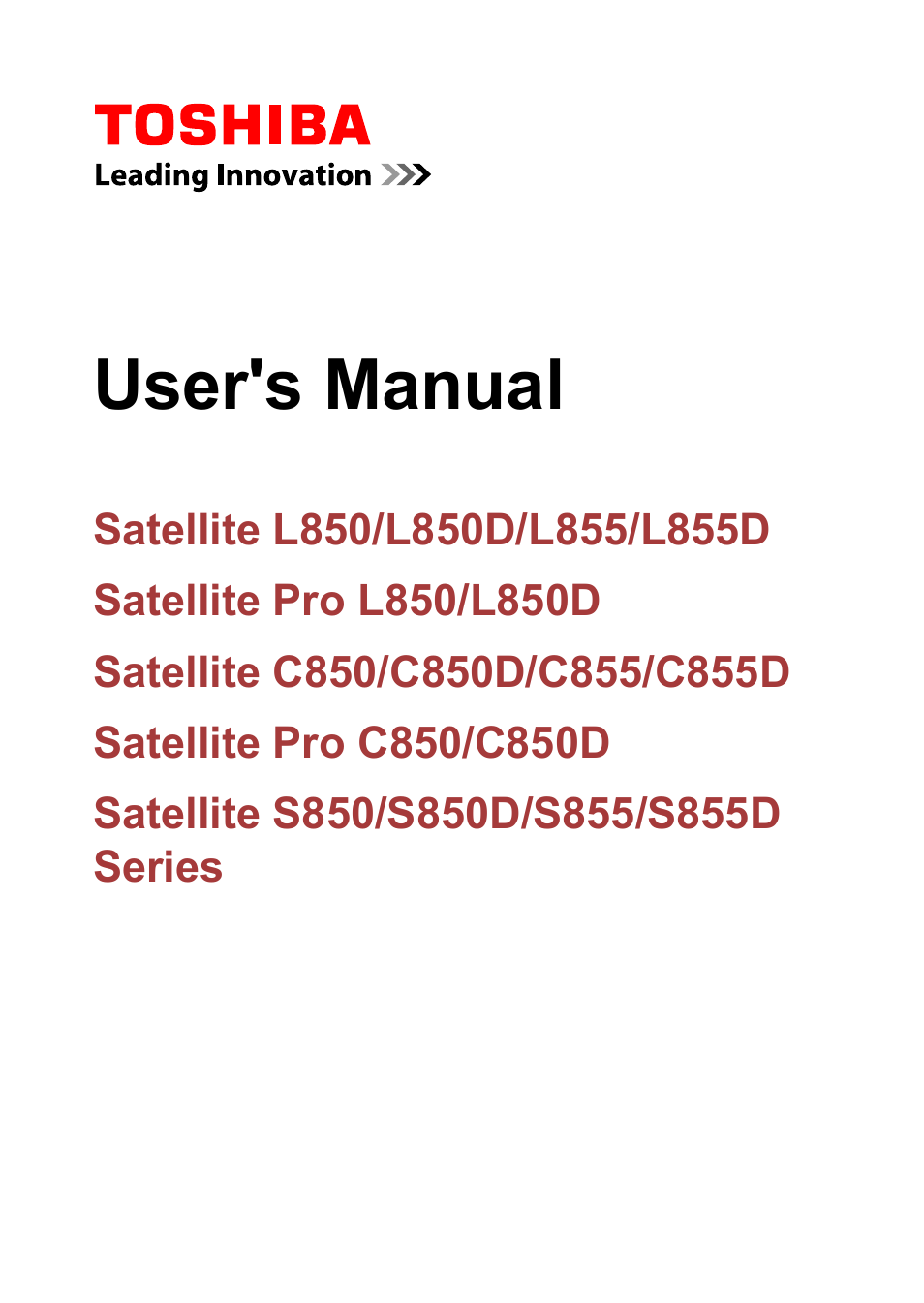 Toshiba Satellite L855-B User Manual | 144 pages