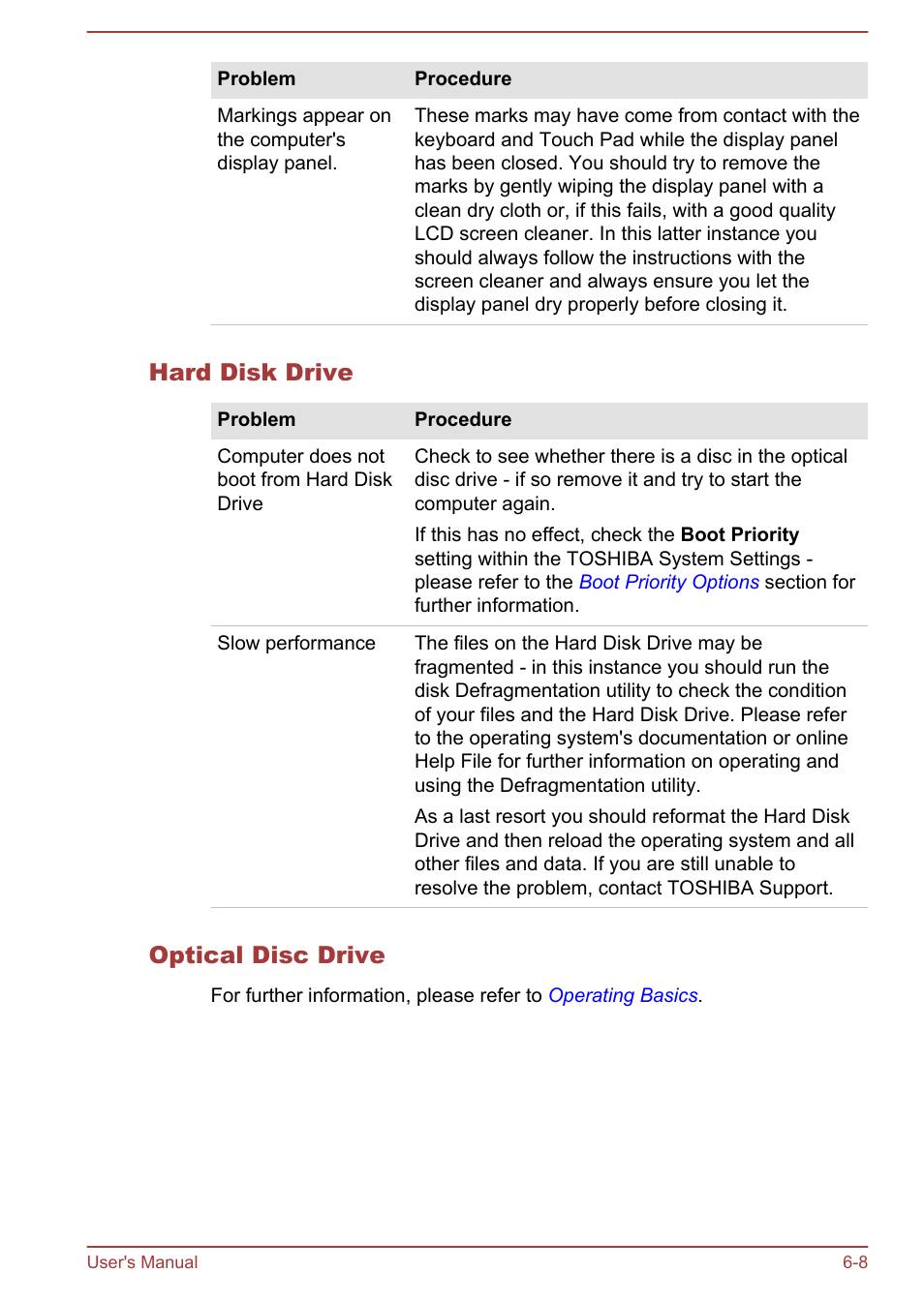 Hard disk drive, Optical disc drive | Toshiba Satellite L855-B User Manual | Page 130 / 144