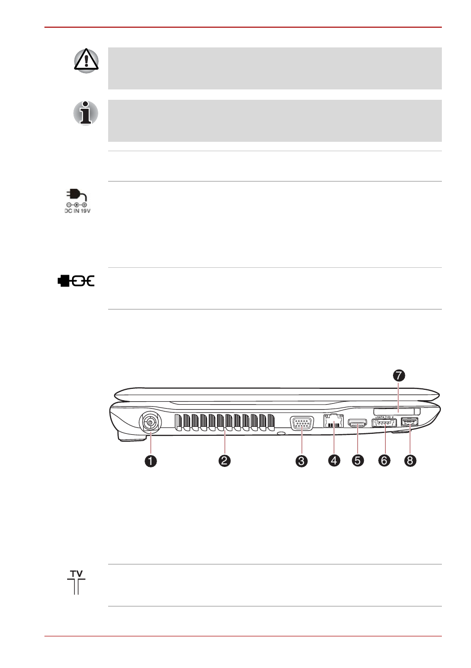 Left side, Left side -3 | Toshiba SATELLITE A665 User Manual | Page 37 / 236