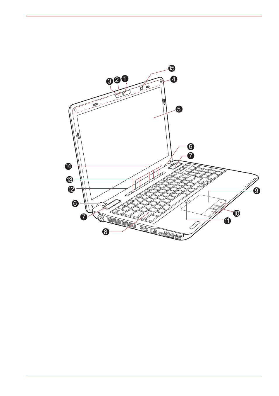 Front with the display open, Front with the display open -7 | Toshiba SATELLITE A665 User Manual | Page 41 / 236