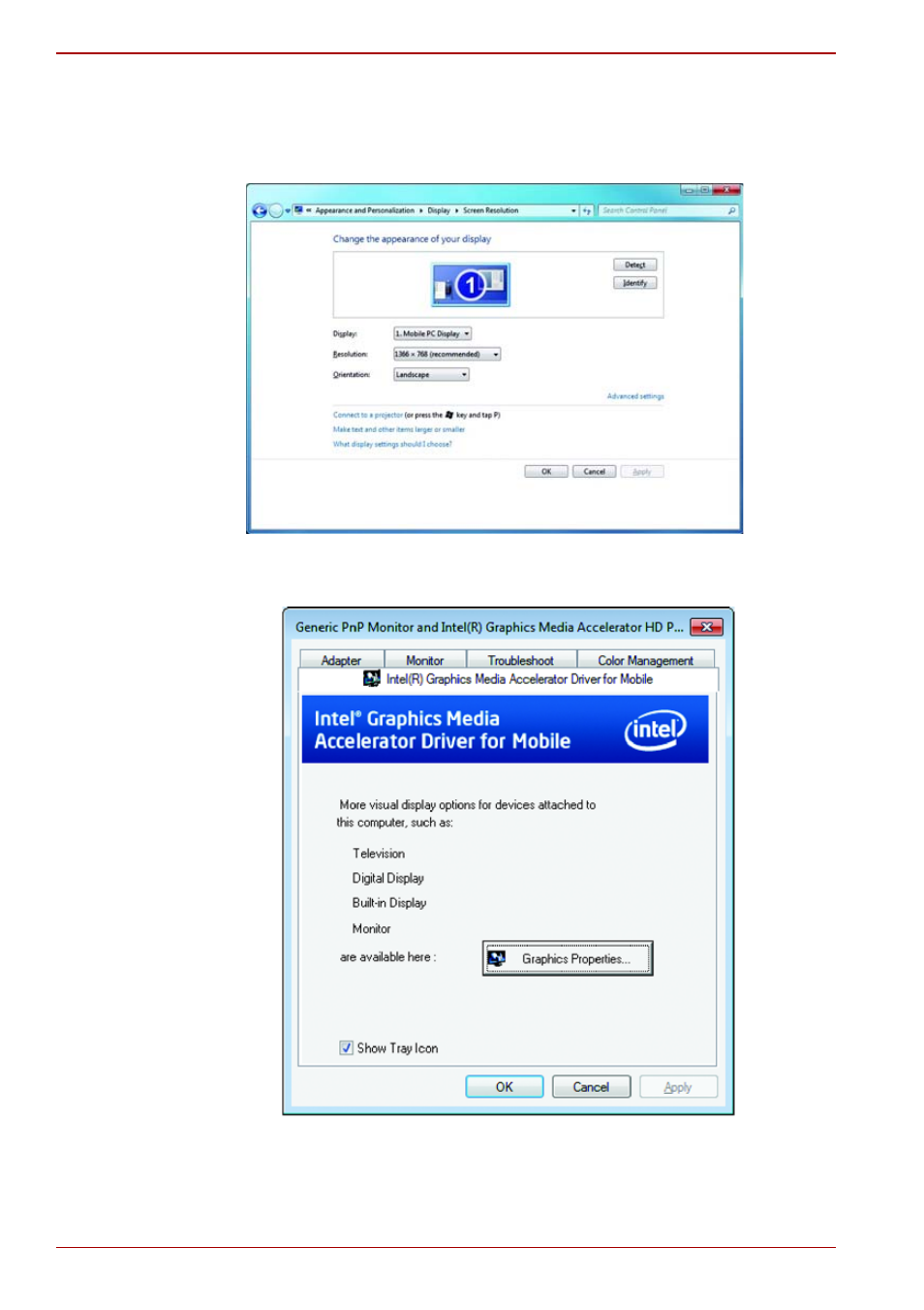 For intel | Toshiba SATELLITE A665 User Manual | Page 94 / 236