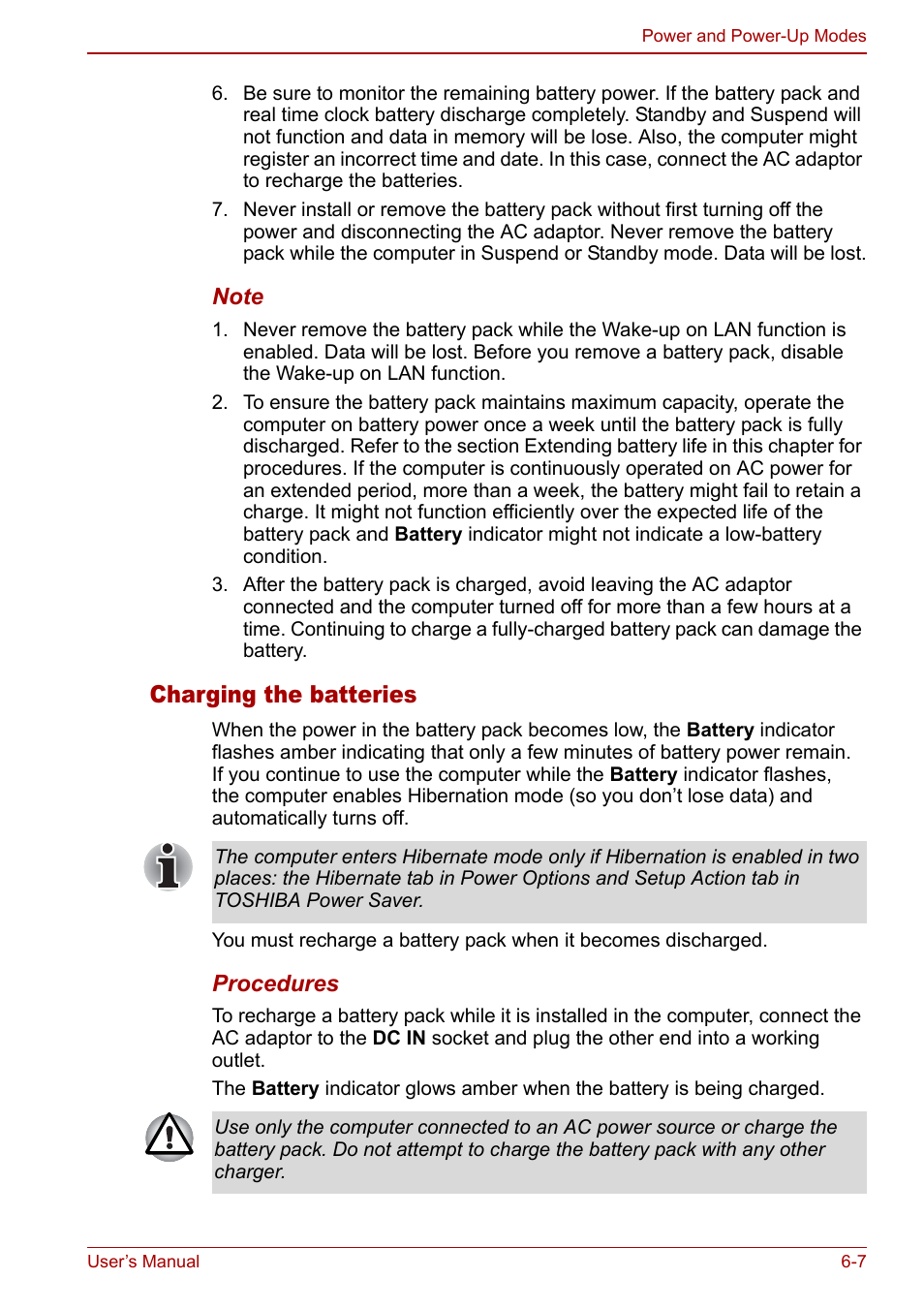 Charging the batteries | Toshiba Satellite Pro M40 User Manual | Page 113 / 190