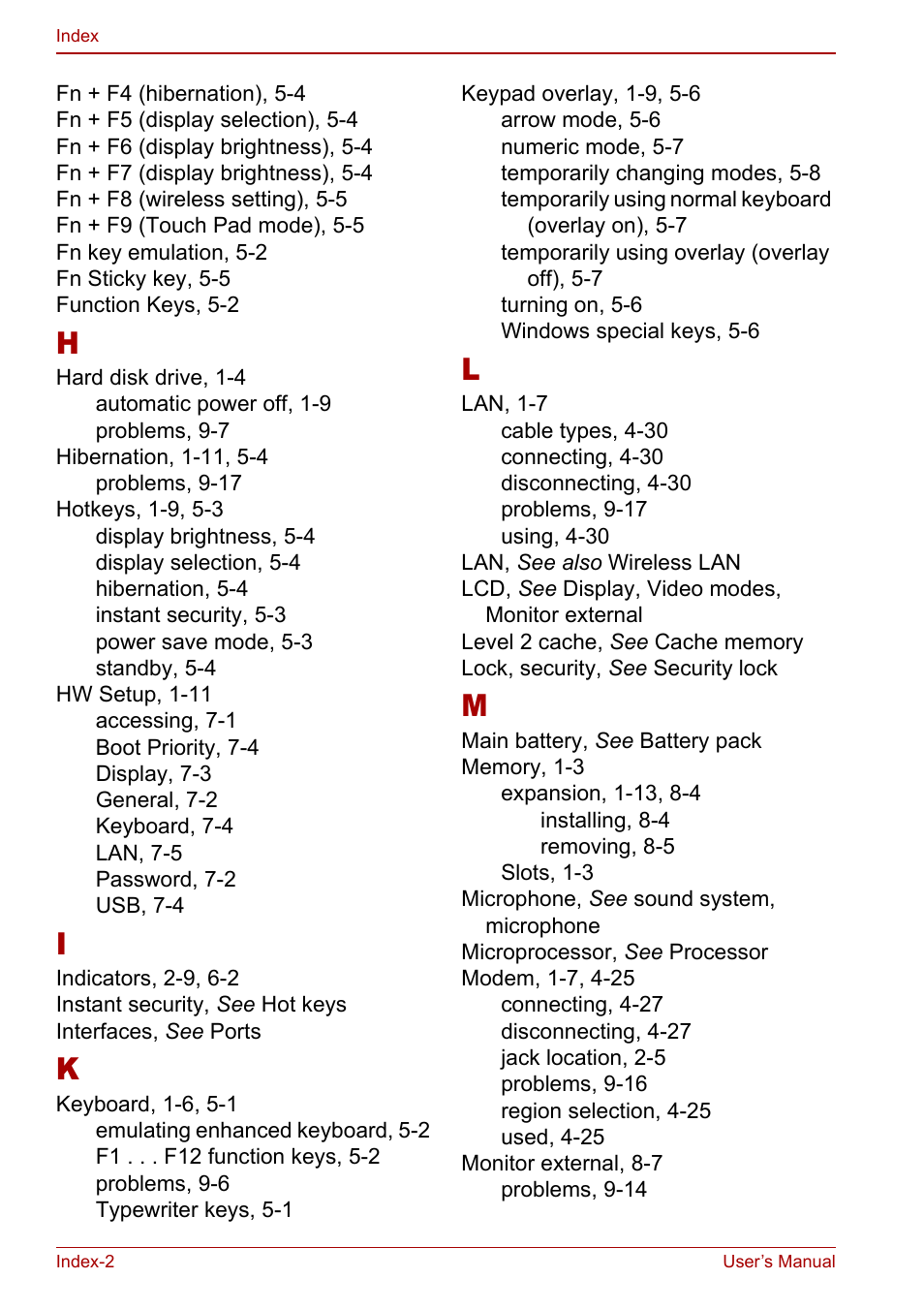 Toshiba Satellite Pro M40 User Manual | Page 188 / 190