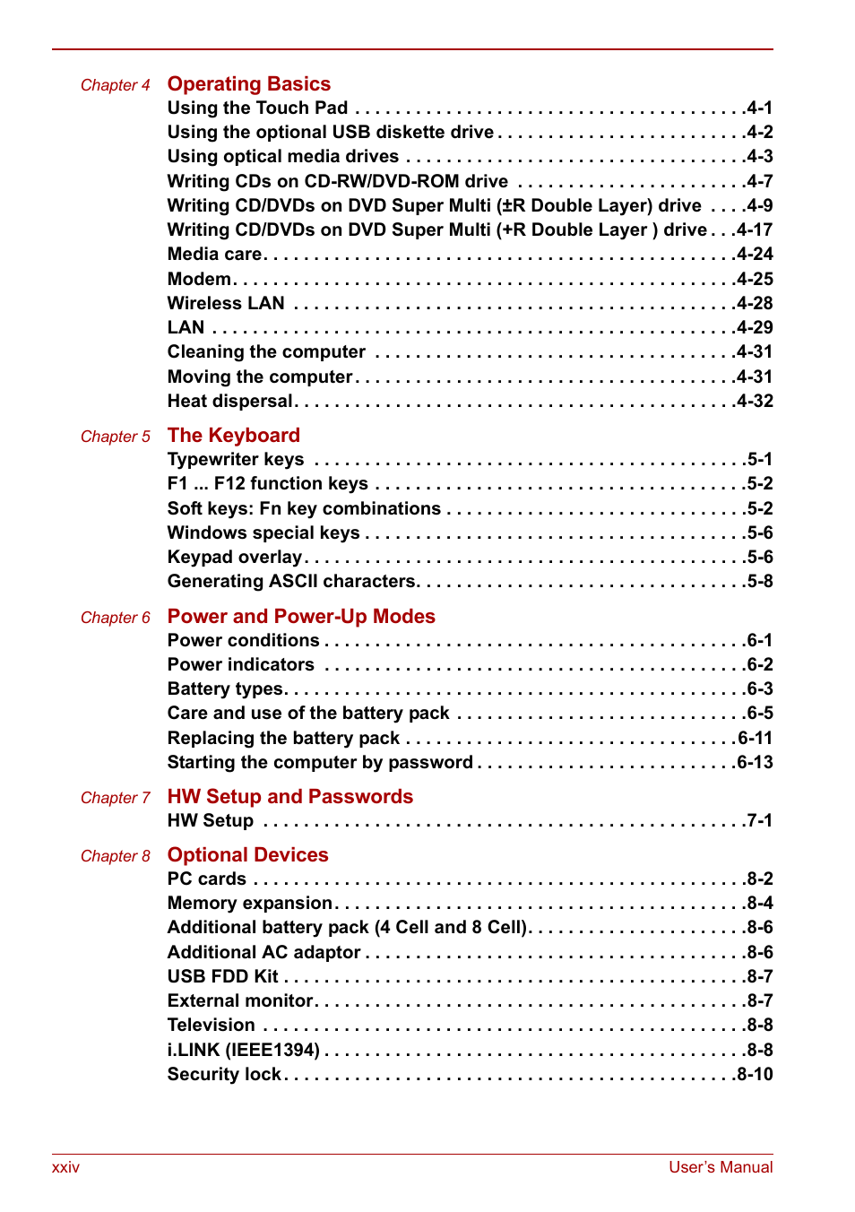 Toshiba Satellite Pro M40 User Manual | Page 24 / 190