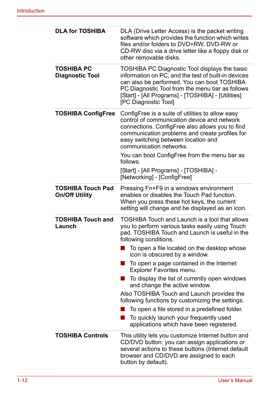 Toshiba Satellite Pro M40 User Manual | Page 38 / 190