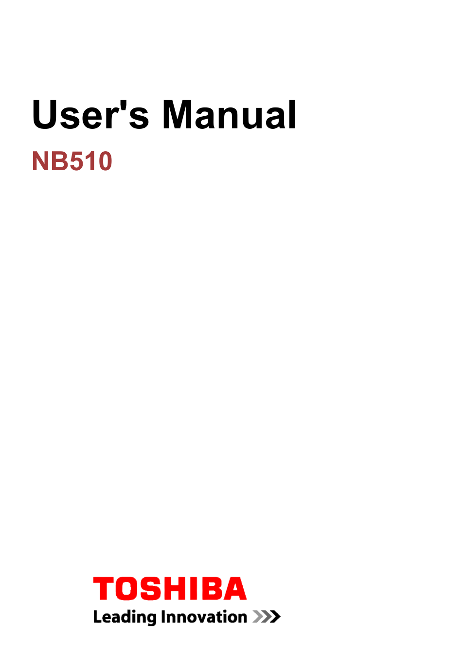 Toshiba NB510 User Manual | 127 pages