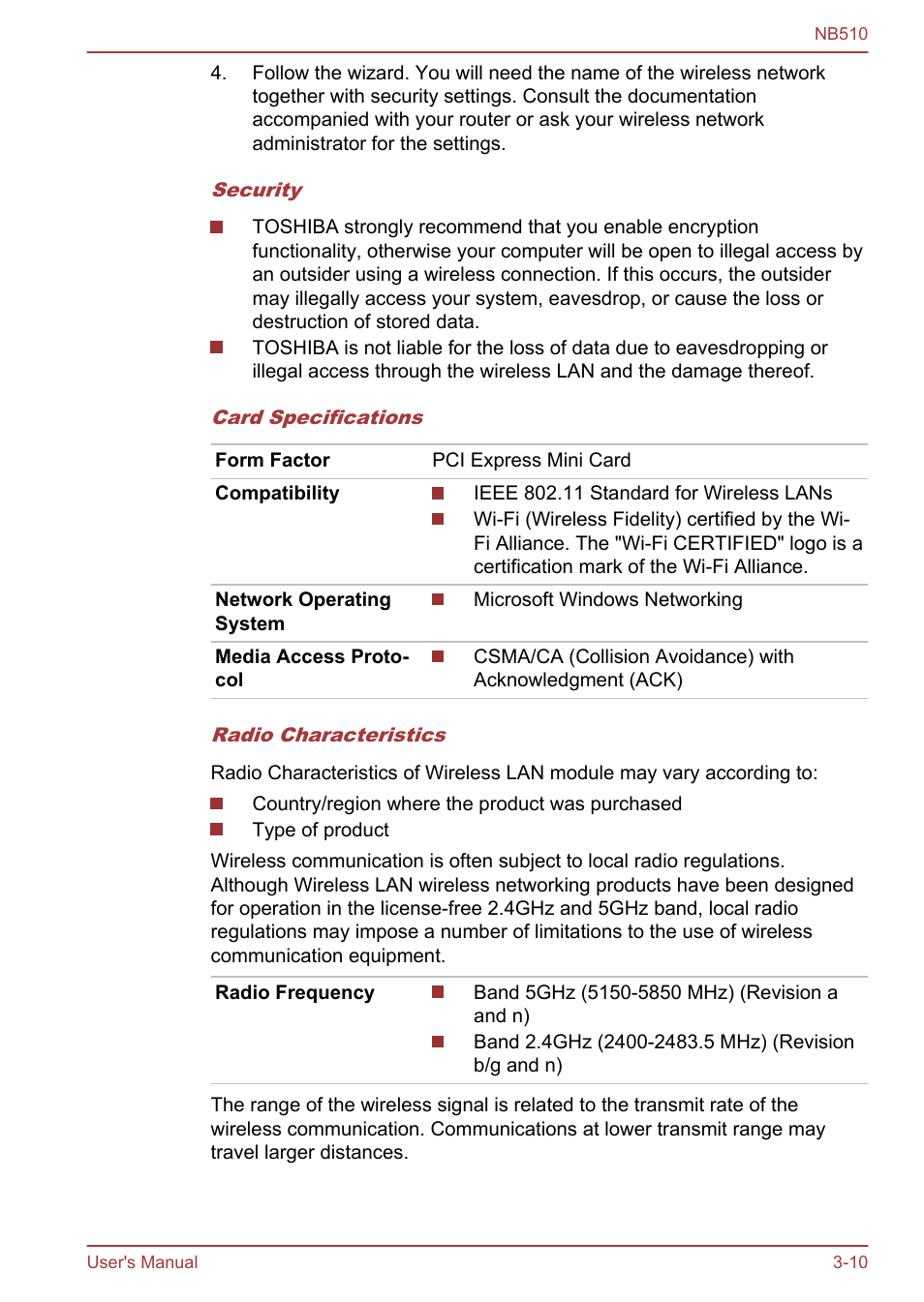 Toshiba NB510 User Manual | Page 43 / 127