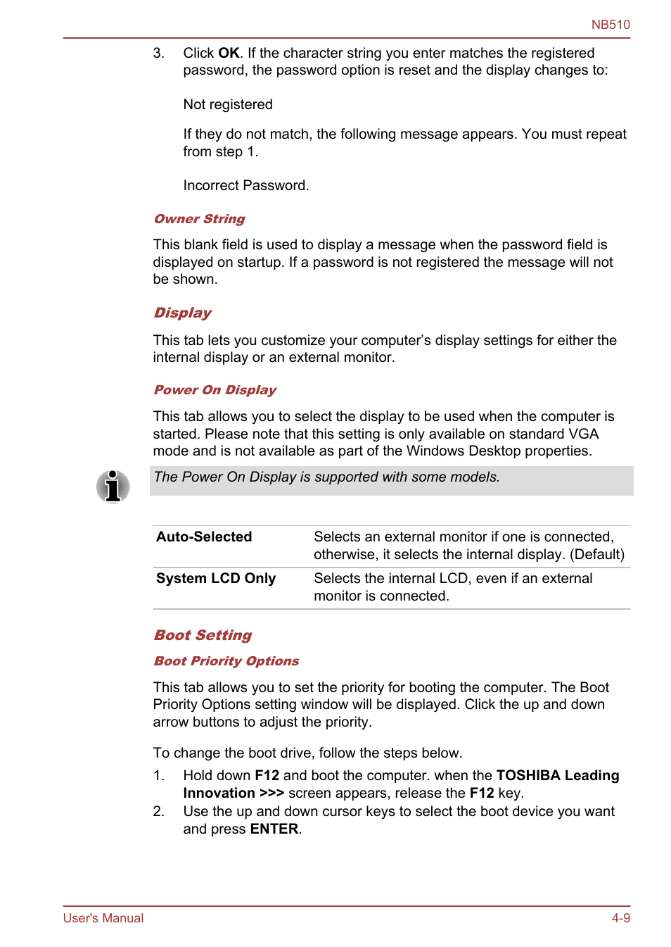 Toshiba NB510 User Manual | Page 72 / 127