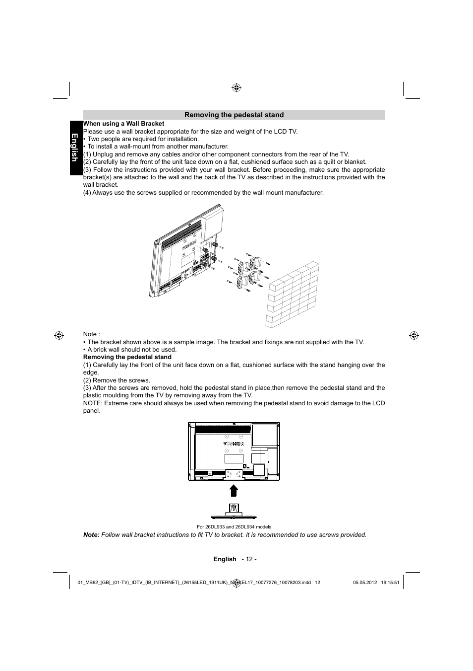 English | Toshiba DL934 User Manual | Page 13 / 60