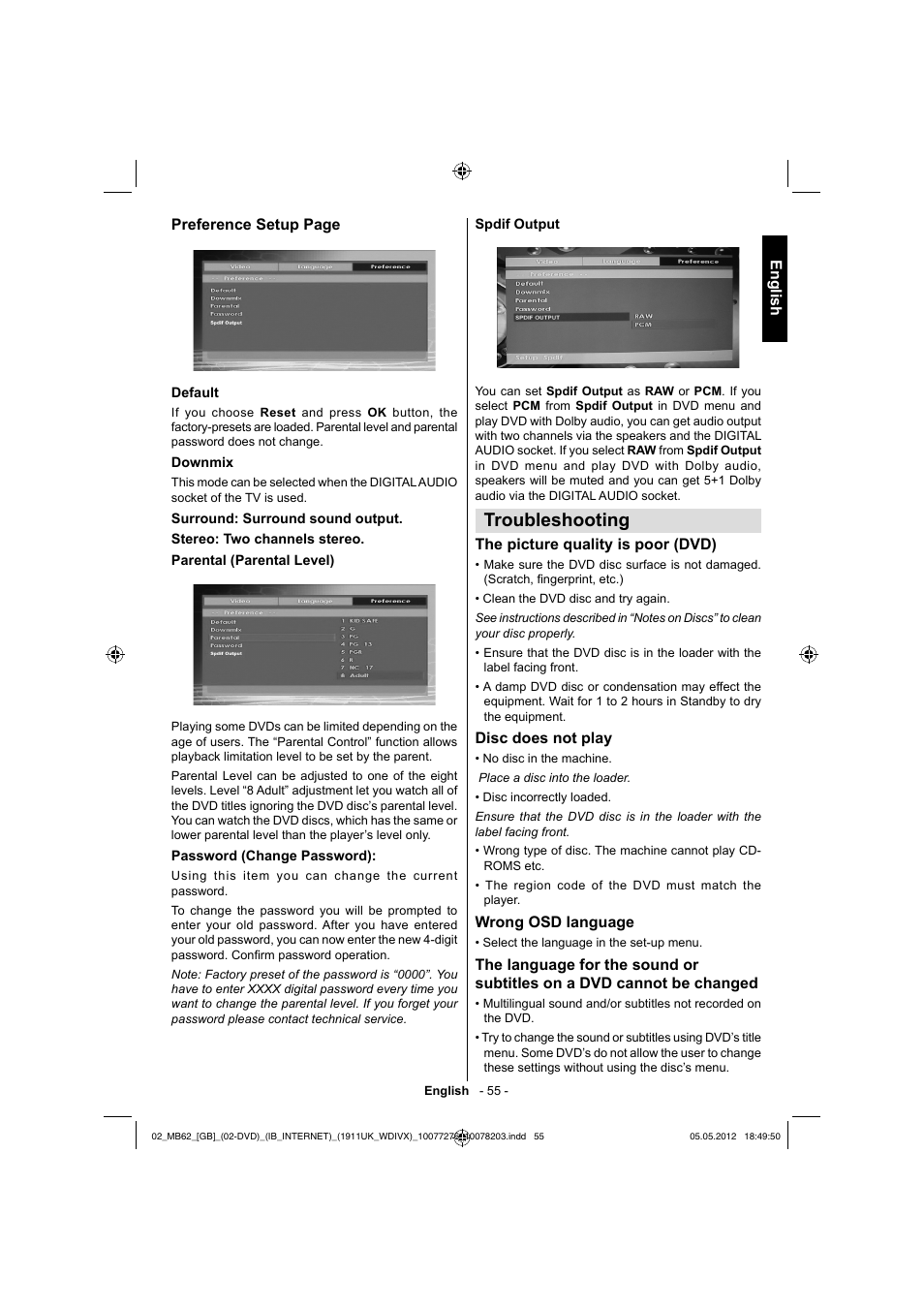 Troubleshooting | Toshiba DL934 User Manual | Page 56 / 60