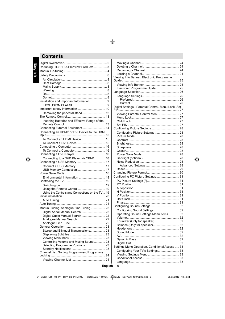 Toshiba DL934 User Manual | Page 7 / 60