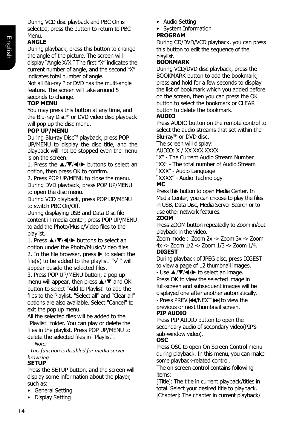 Toshiba BDX4300 User Manual | Page 14 / 46