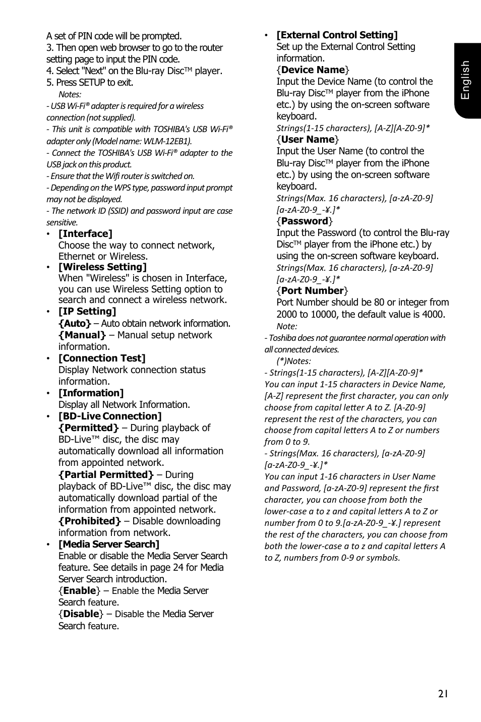 Toshiba BDX4300 User Manual | Page 21 / 46