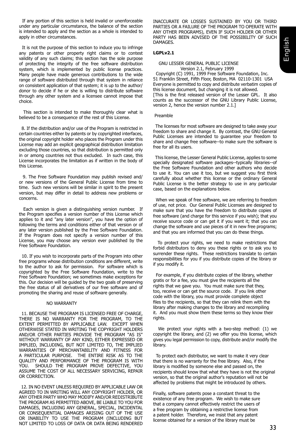 33 english | Toshiba BDX4300 User Manual | Page 33 / 46