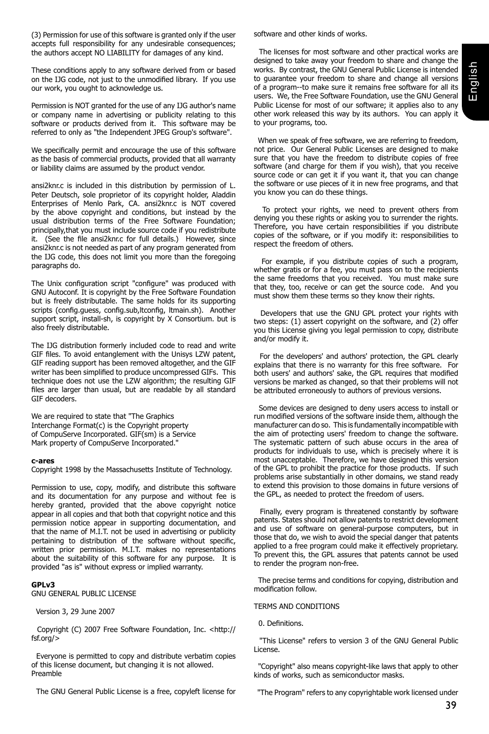 39 english | Toshiba BDX4300 User Manual | Page 39 / 46