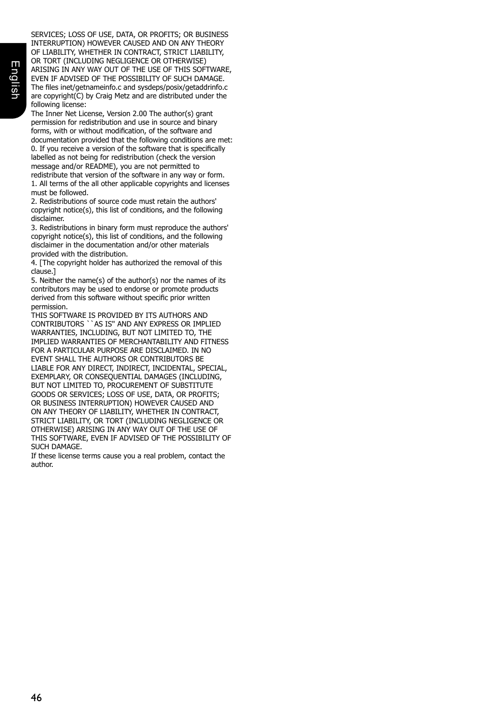 46 english | Toshiba BDX4300 User Manual | Page 46 / 46
