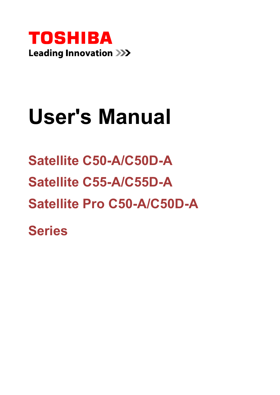 Toshiba Satellite Pro C50-A User Manual | 135 pages