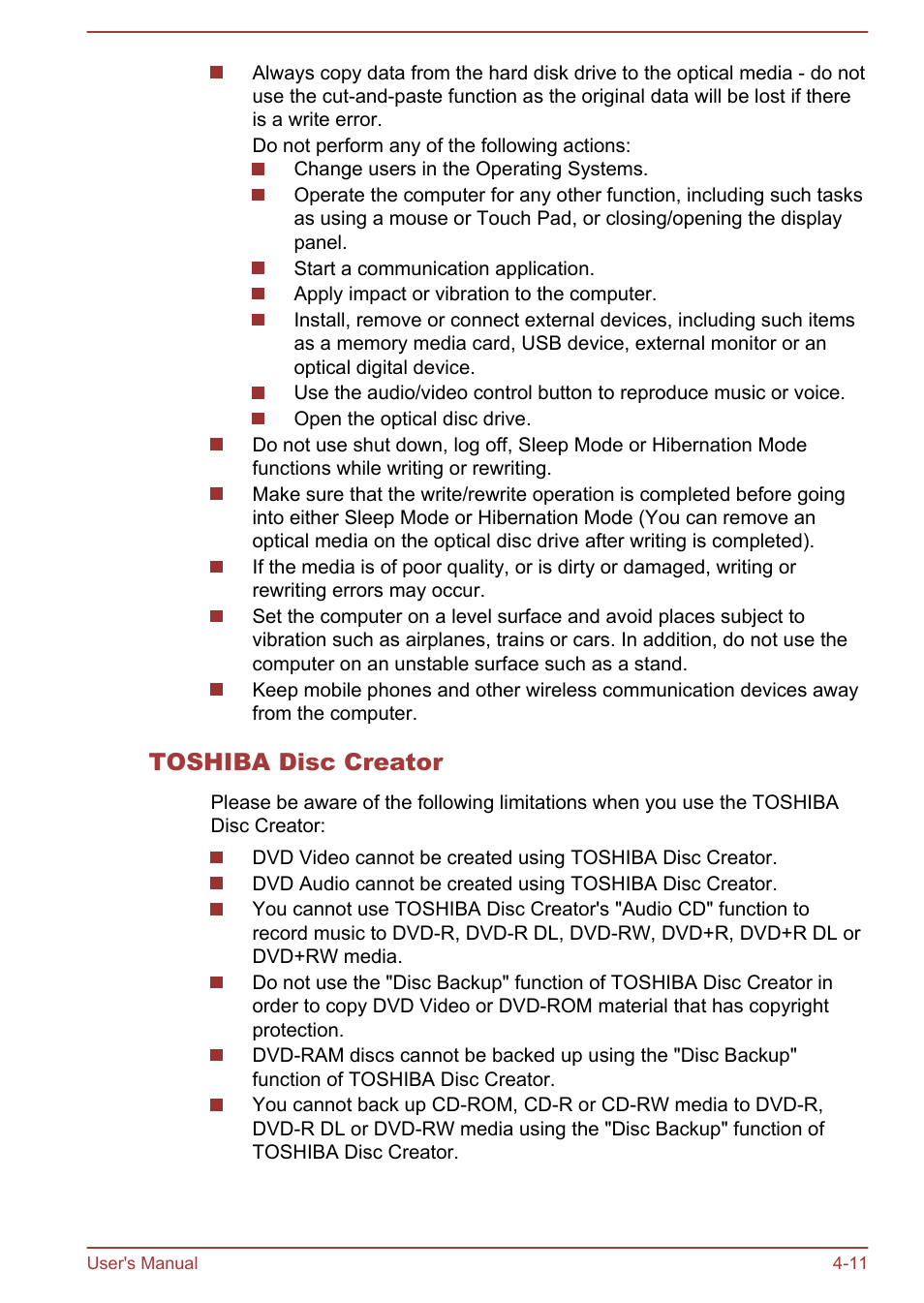 Toshiba disc creator | Toshiba Satellite Pro C50-A User Manual | Page 53 / 135