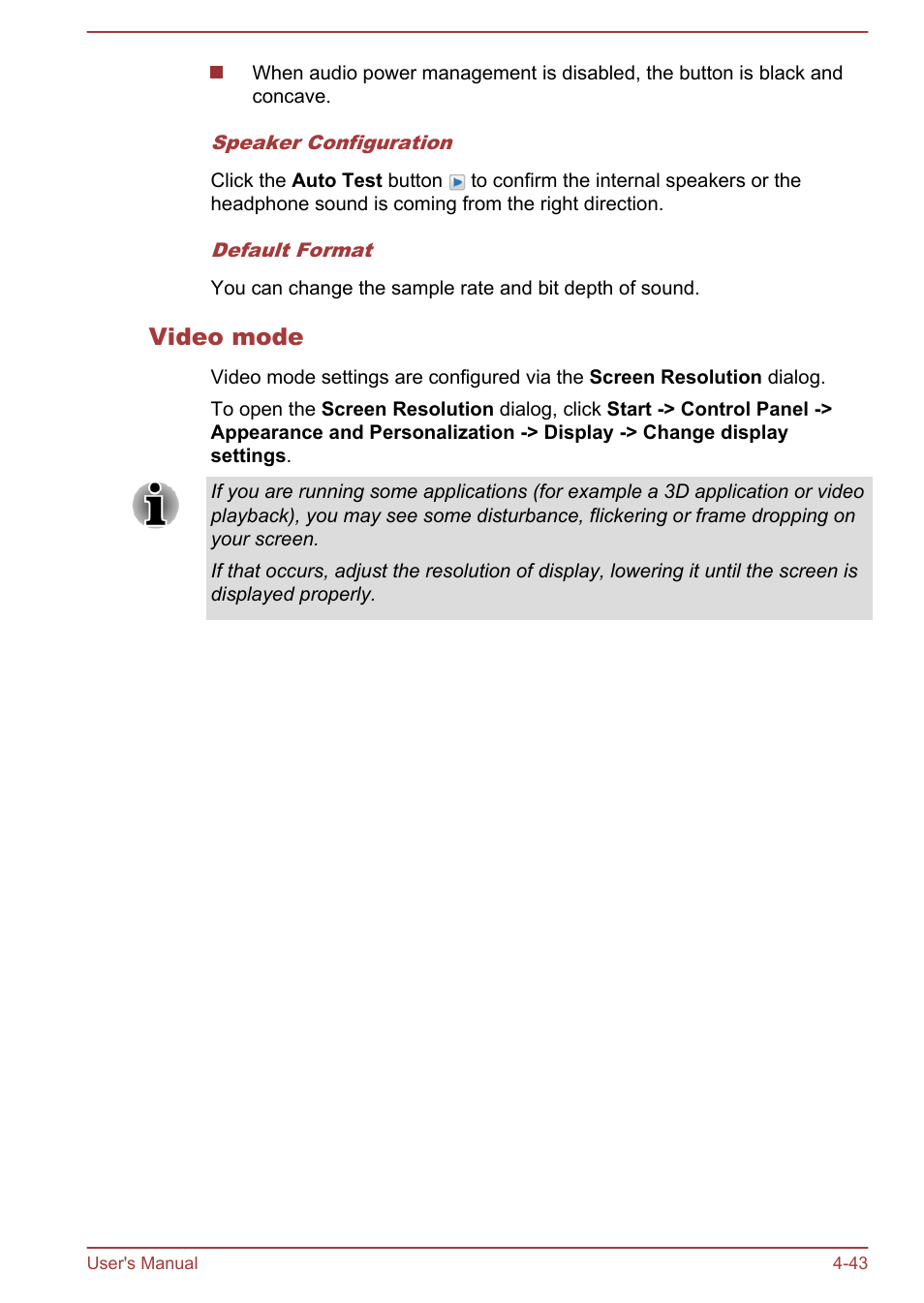 Video mode | Toshiba Satellite Pro C50-A User Manual | Page 85 / 135