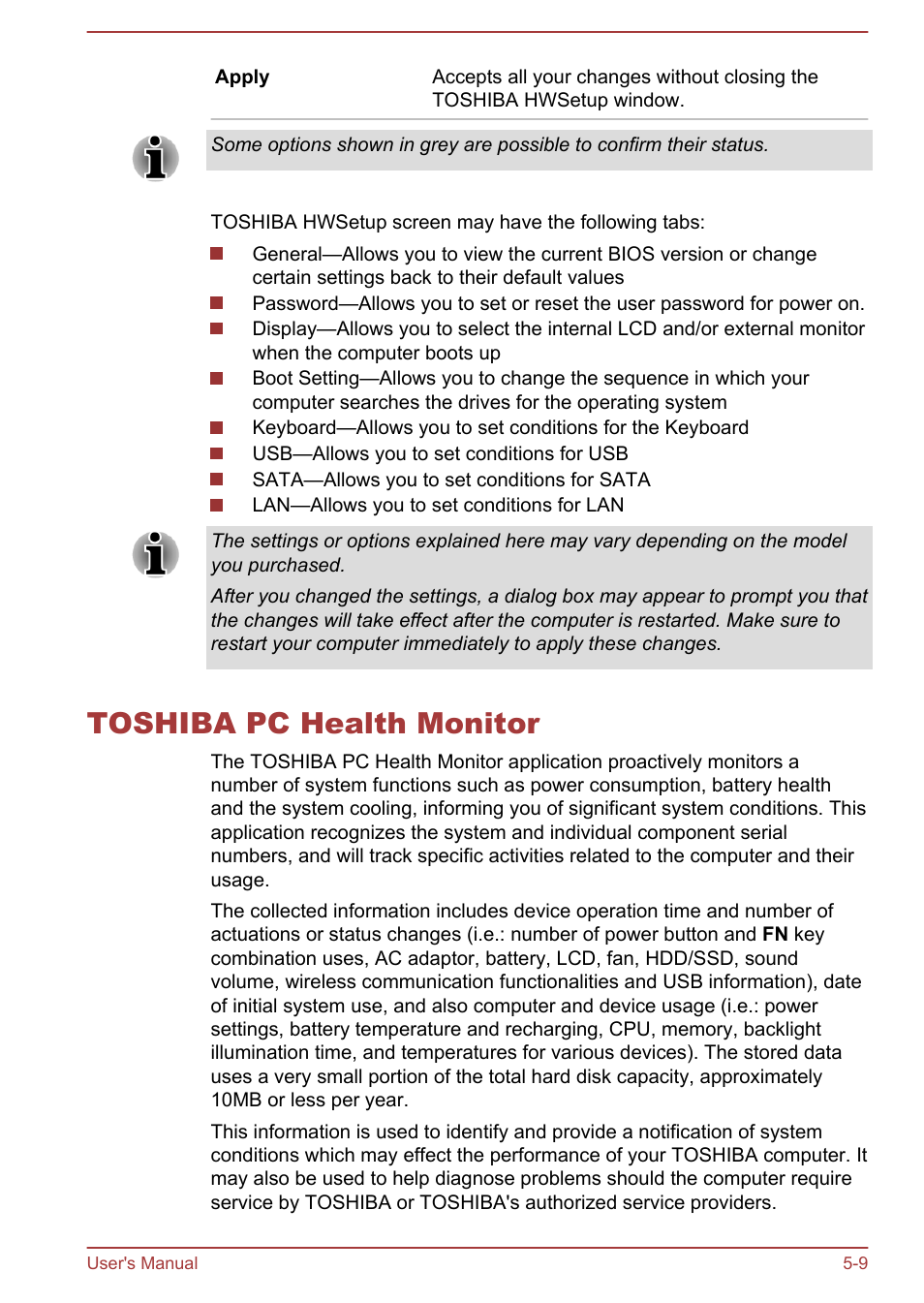 Toshiba pc health monitor, Toshiba pc health monitor -9 | Toshiba Satellite Pro C50-A User Manual | Page 94 / 135