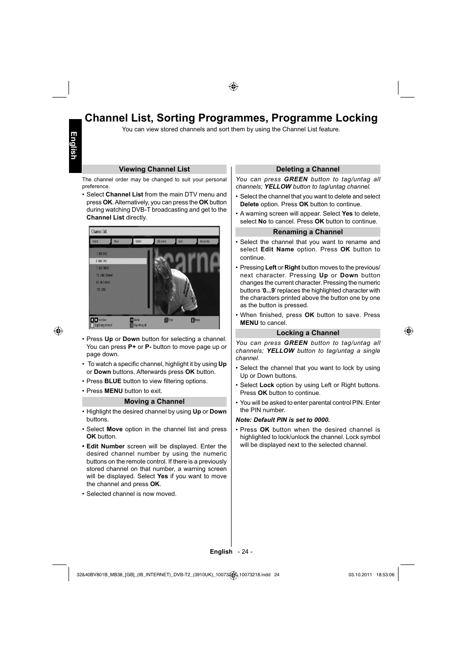 English | Toshiba BV801 User Manual | Page 24 / 45
