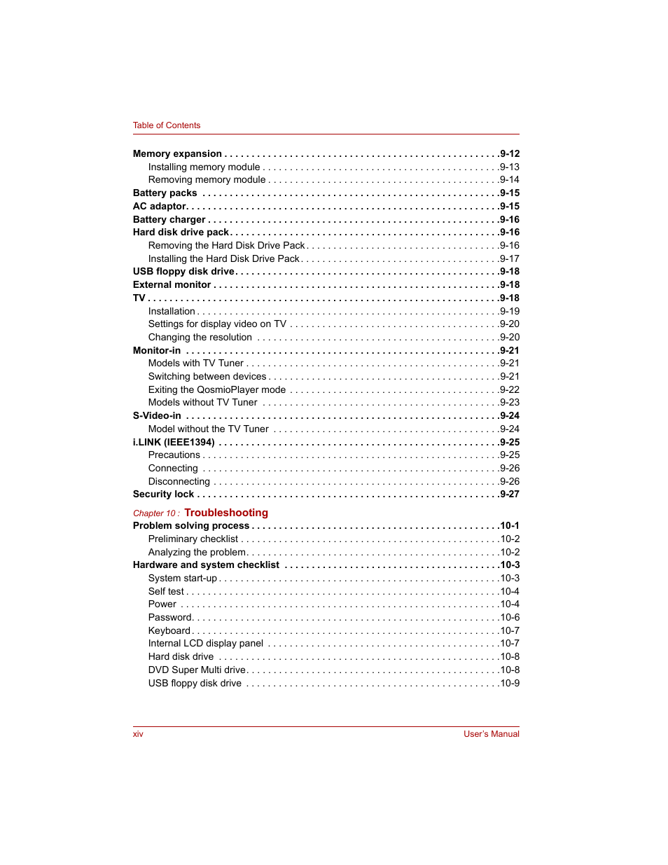 Toshiba Qosmio G20 (PQG20) User Manual | Page 14 / 264