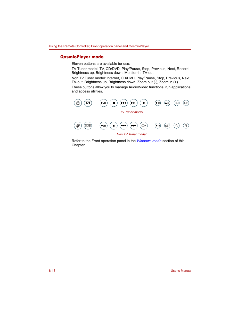 Qosmioplayer mode, Qosmioplayer mode -18 | Toshiba Qosmio G20 (PQG20) User Manual | Page 152 / 264