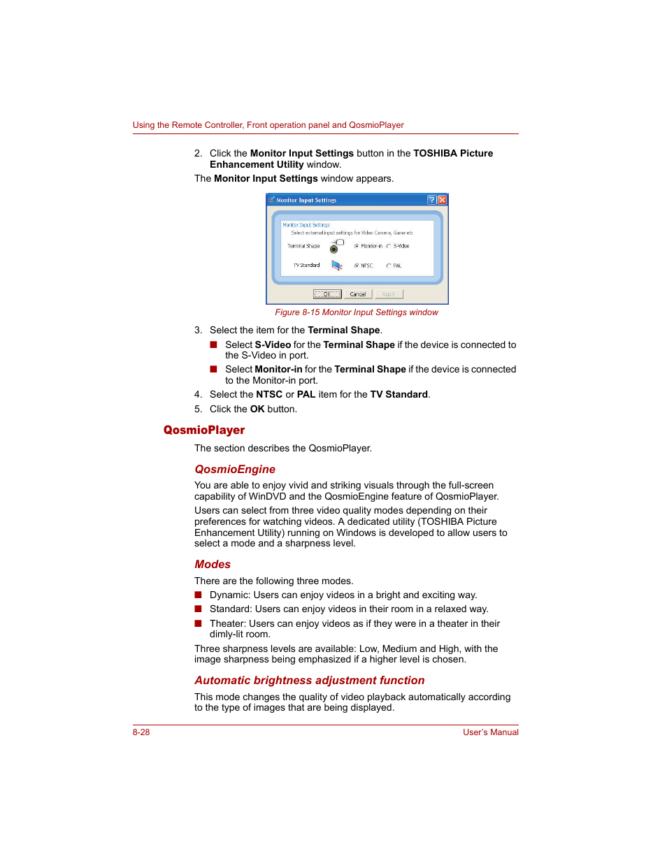 Qosmioplayer, Qosmioplayer -28 | Toshiba Qosmio G20 (PQG20) User Manual | Page 162 / 264