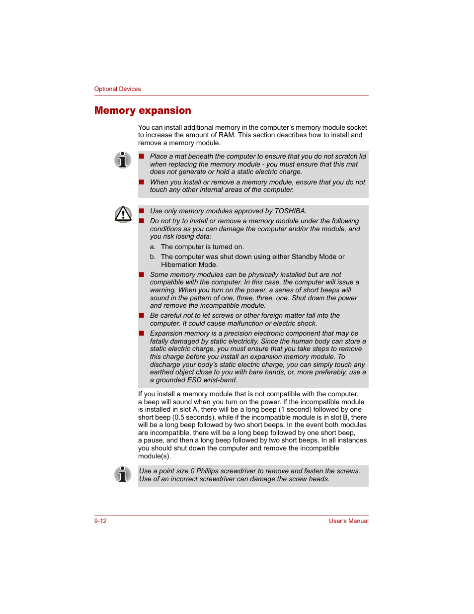 Memory expansion, Memory expansion -12, Section in | Toshiba Qosmio G20 (PQG20) User Manual | Page 176 / 264