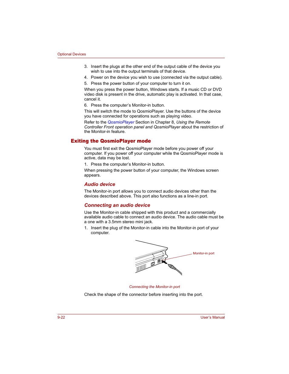 Exiting the qosmioplayer mode, Exiting the qosmioplayer mode -22 | Toshiba Qosmio G20 (PQG20) User Manual | Page 186 / 264