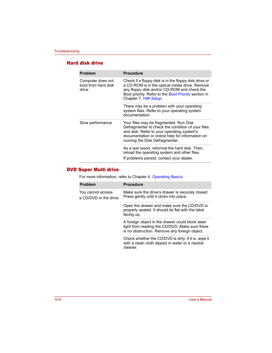 Hard disk drive, Dvd super multi drive, Hard disk drive -8 dvd super multi drive -8 | Toshiba Qosmio G20 (PQG20) User Manual | Page 200 / 264