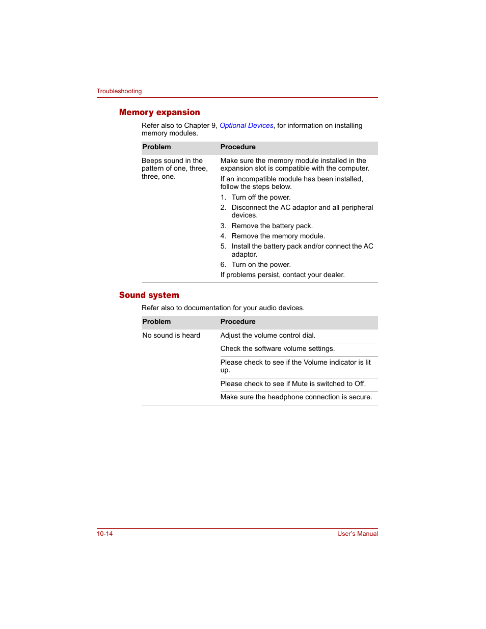 Memory expansion, Sound system, Memory expansion -14 sound system -14 | Toshiba Qosmio G20 (PQG20) User Manual | Page 206 / 264