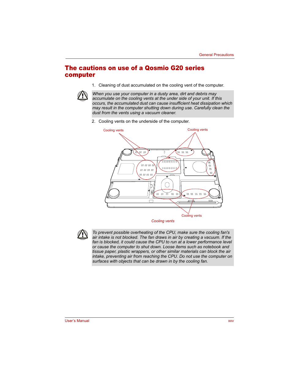 Toshiba Qosmio G20 (PQG20) User Manual | Page 25 / 264