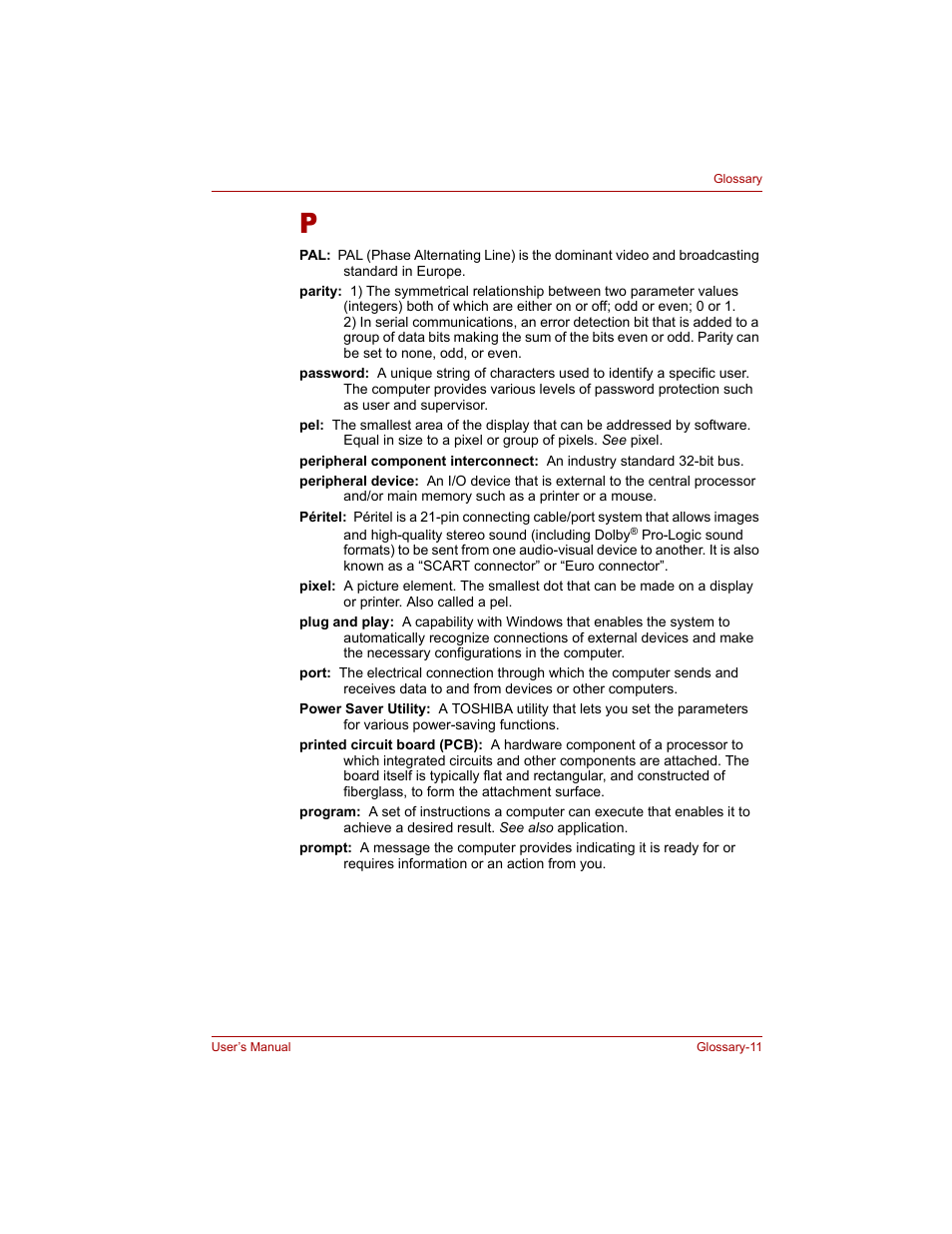 Toshiba Qosmio G20 (PQG20) User Manual | Page 257 / 264