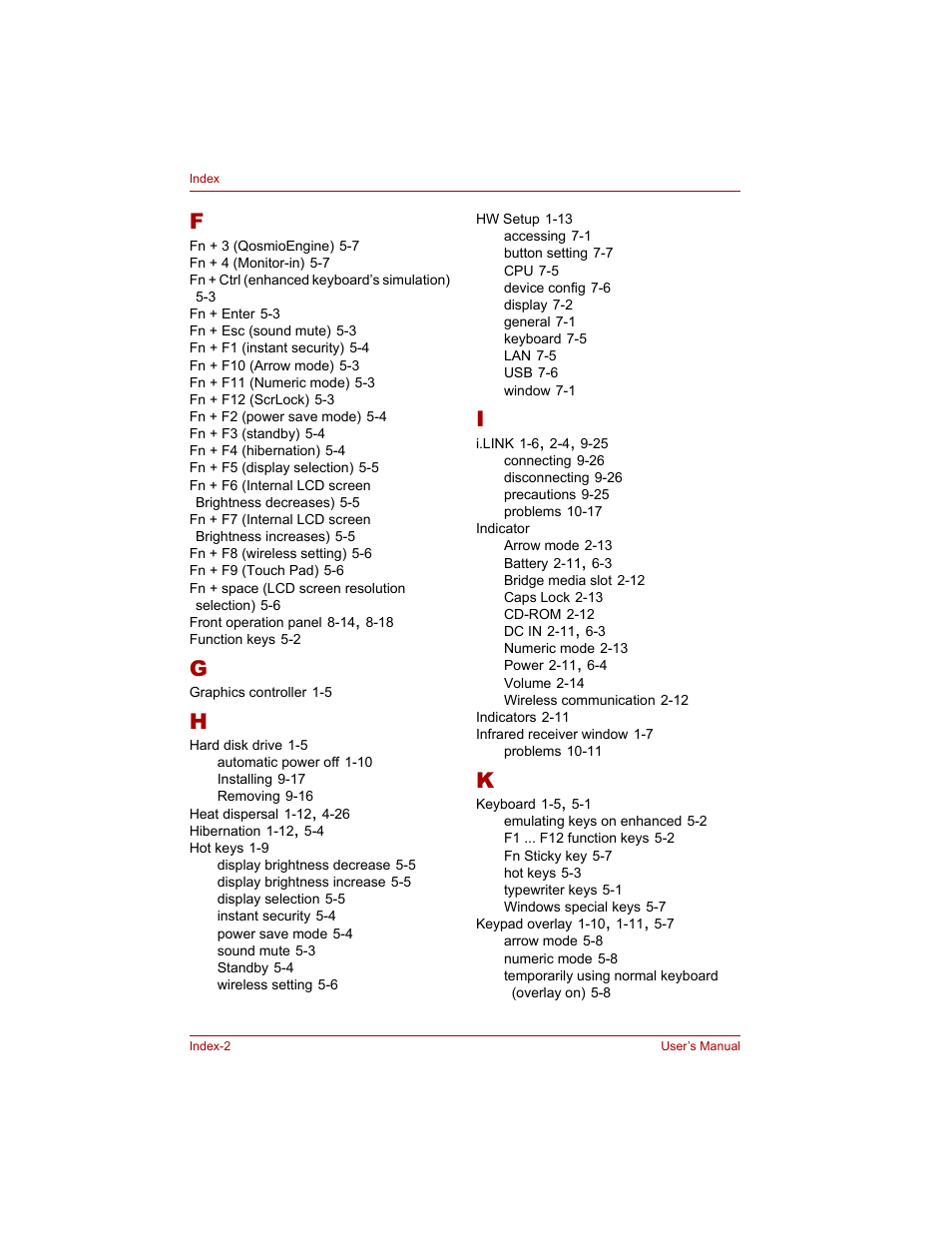 Toshiba Qosmio G20 (PQG20) User Manual | Page 262 / 264