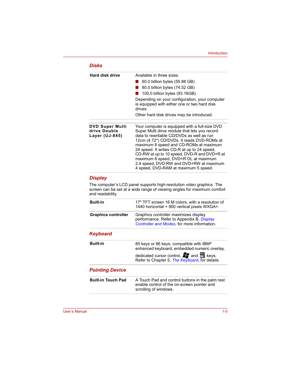 Toshiba Qosmio G20 (PQG20) User Manual | Page 31 / 264